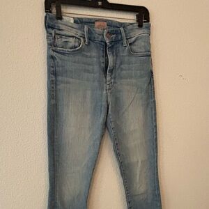 MOTHER High Waisted Looker Fray Jeans